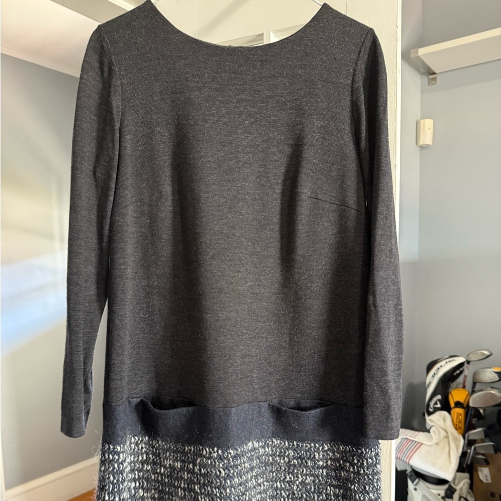 D. Exterior Black and Gray Long Sleeve Dress
